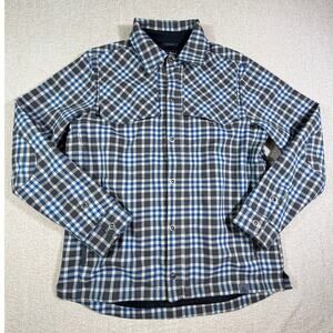 LL Bean Men’s M Blue Gray Maine Guide PrimaLoft Button Zip Front Hunting Shirt